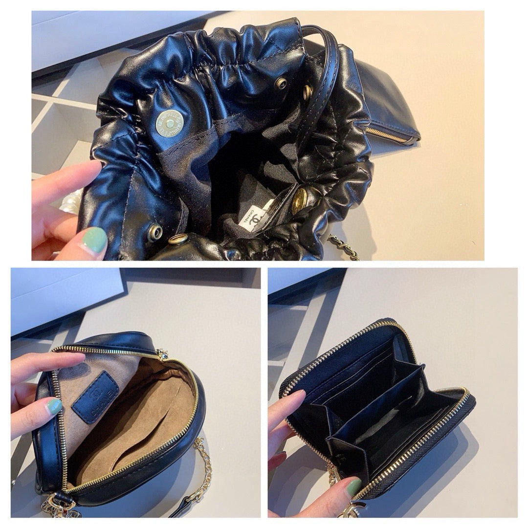 Black Four-Piece Drawstring Bag Set — view 1