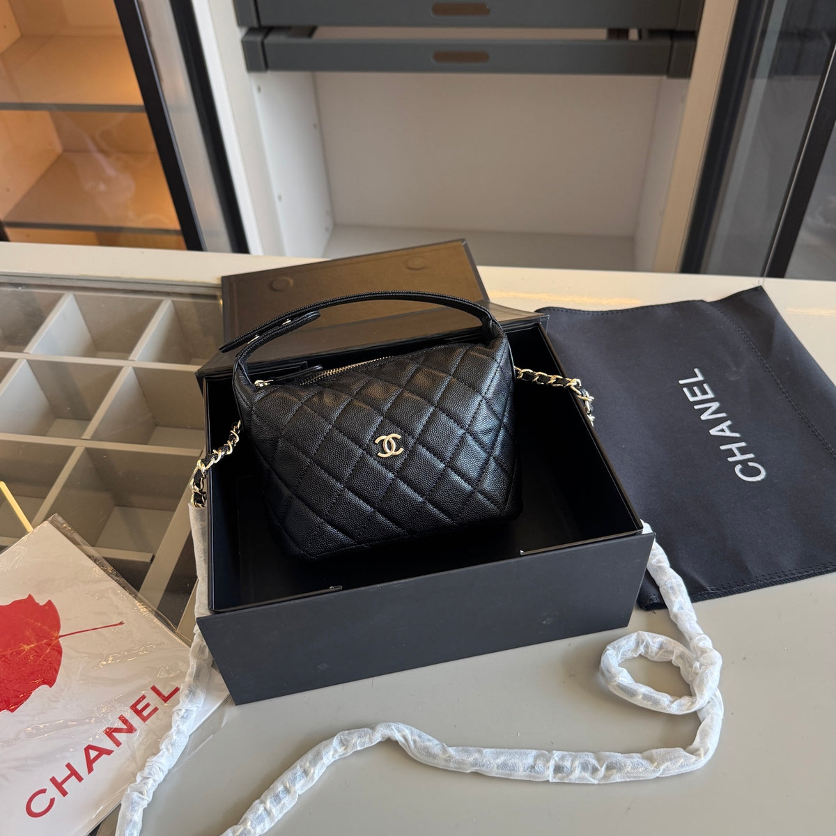 Quilted Mini Lunchbox Crossbody Bag — view 4