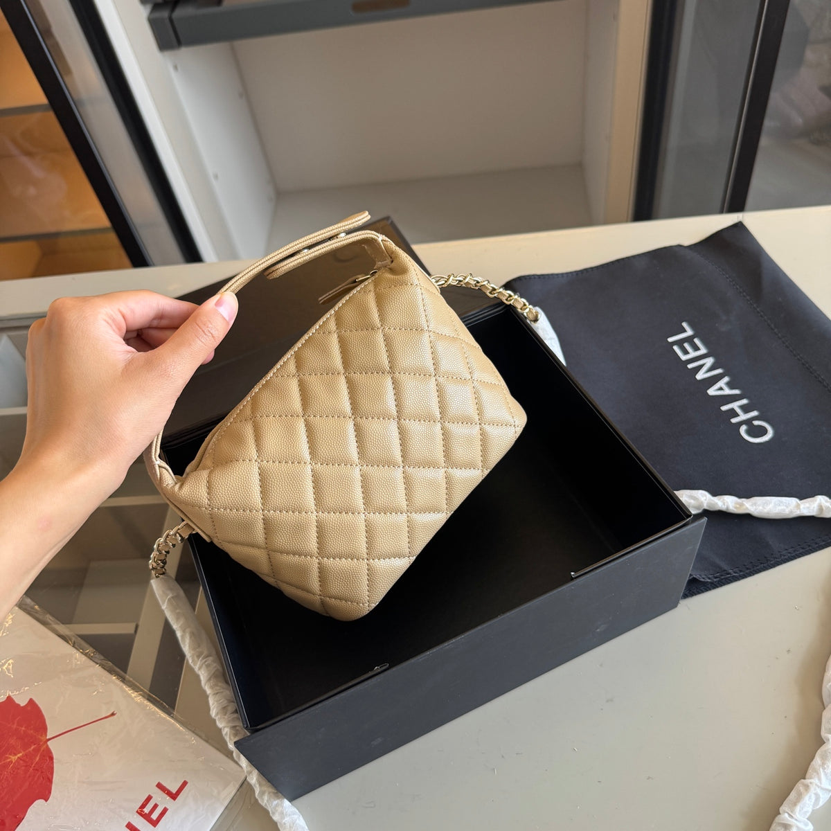 Quilted Mini Lunchbox Crossbody Bag — view 6