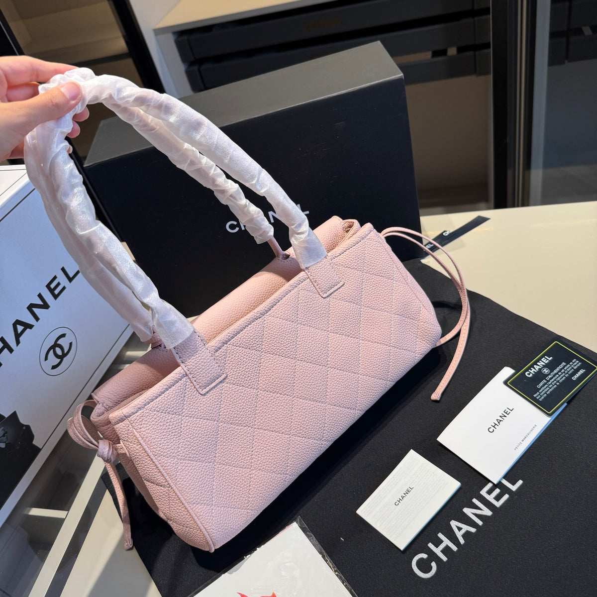 Textured Barrel Shoulder Bag with Top Handles — view 12