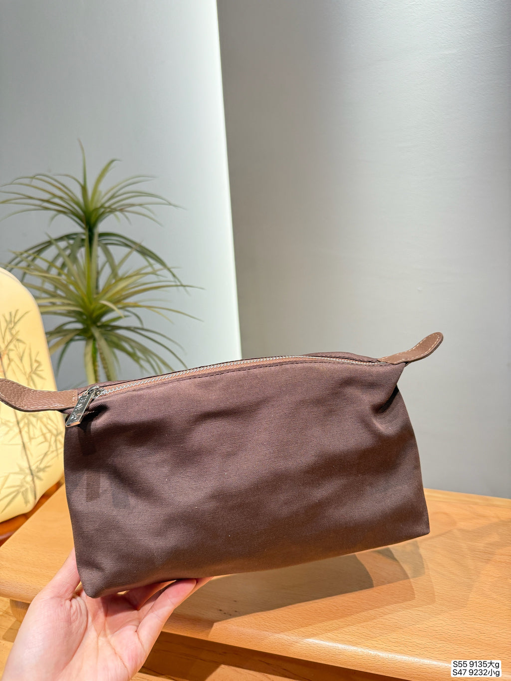 Textured Top-Handle Tote with Matching Pouch — view 2
