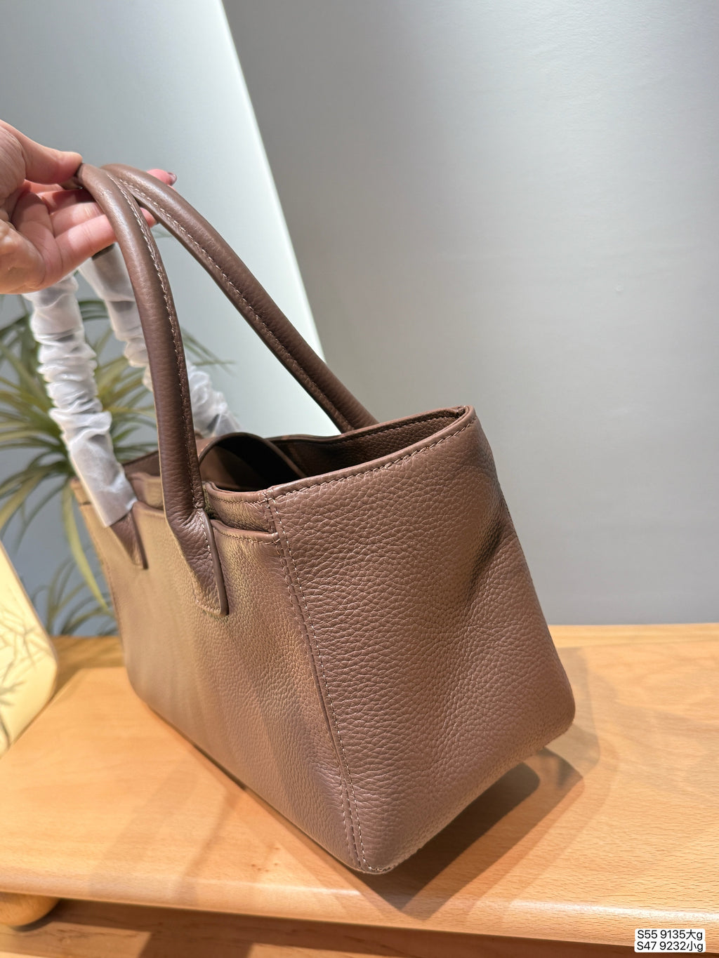 Textured Top-Handle Tote with Matching Pouch — view 6