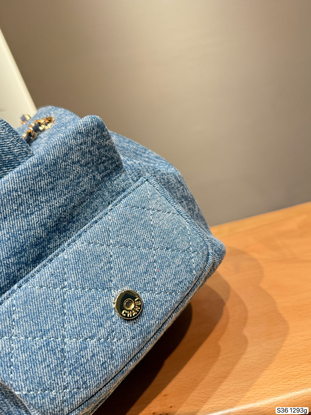 Blue Denim Mini Flap Backpack — view 3