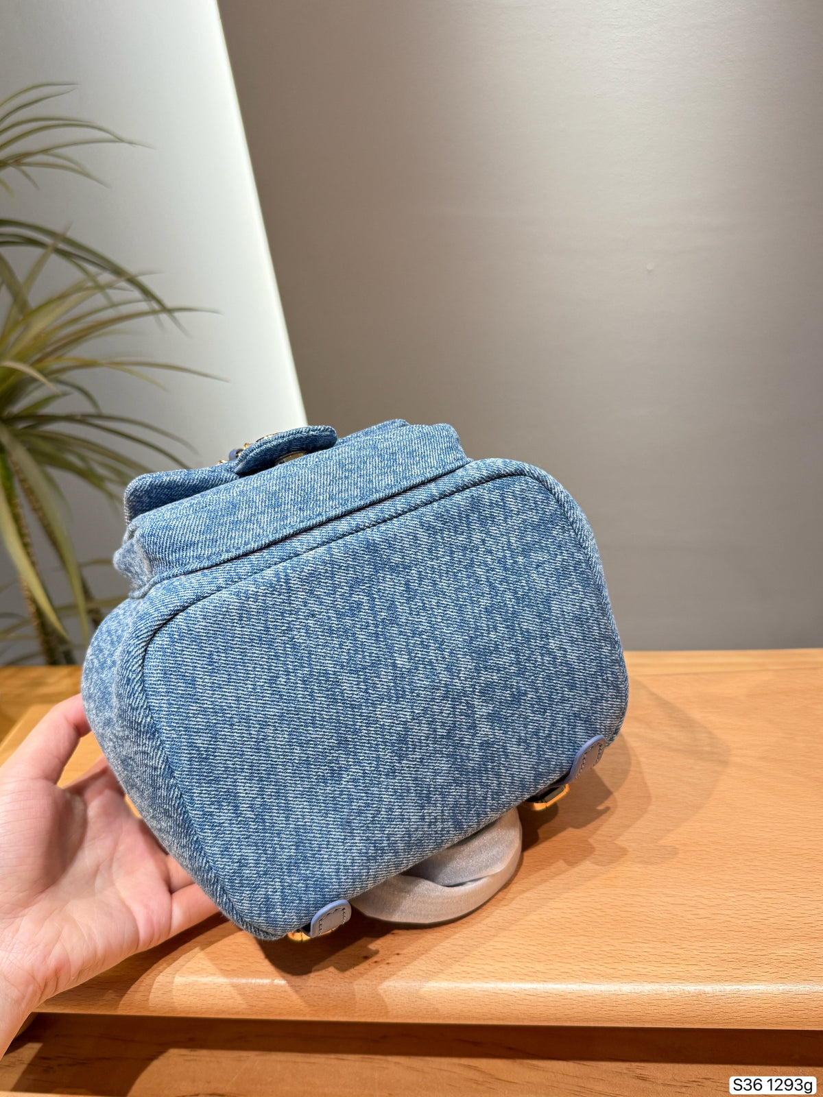 Blue Denim Mini Flap Backpack — view 6