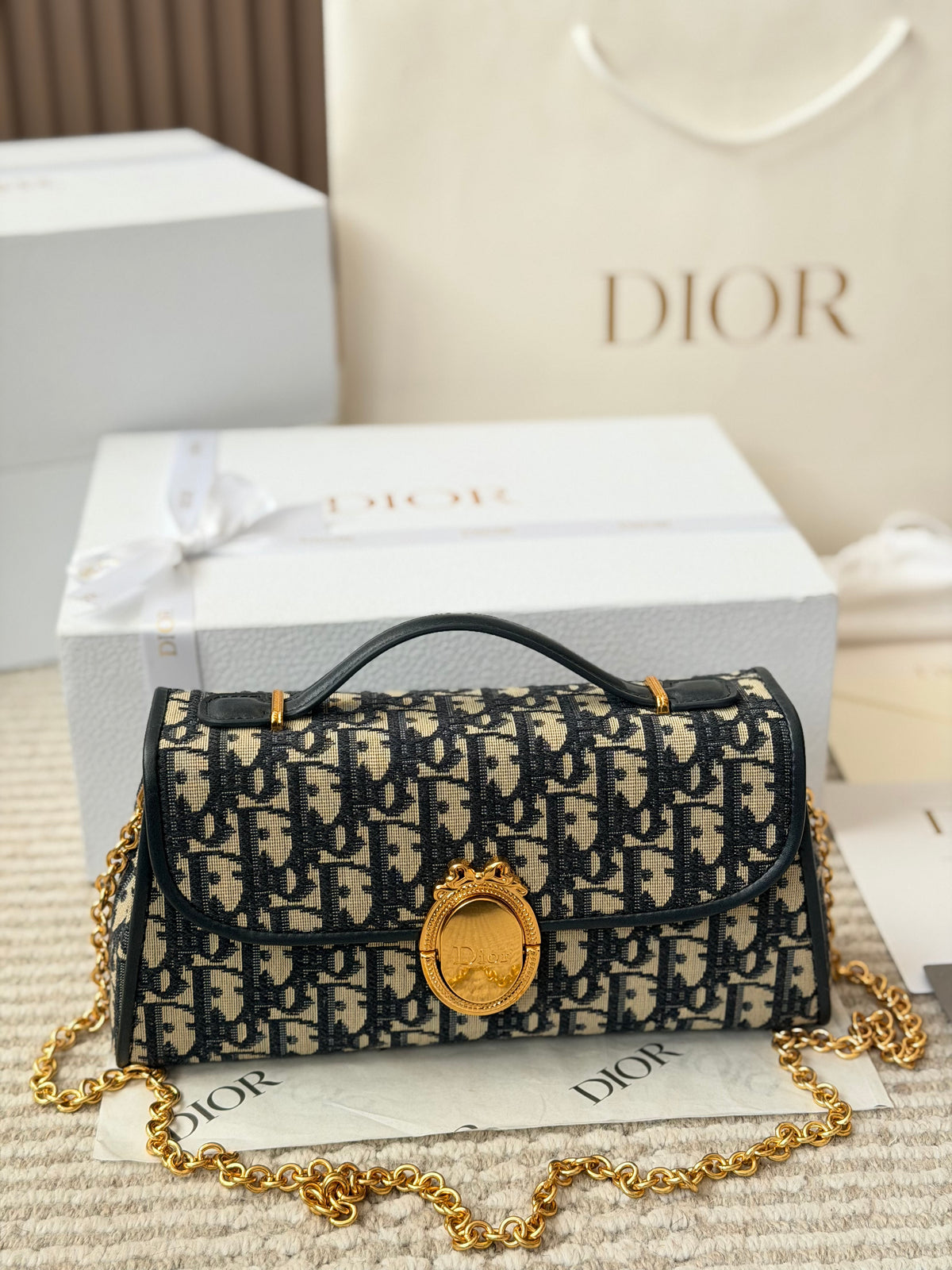Monogram Flap Bag with Oval Clasp — view 1