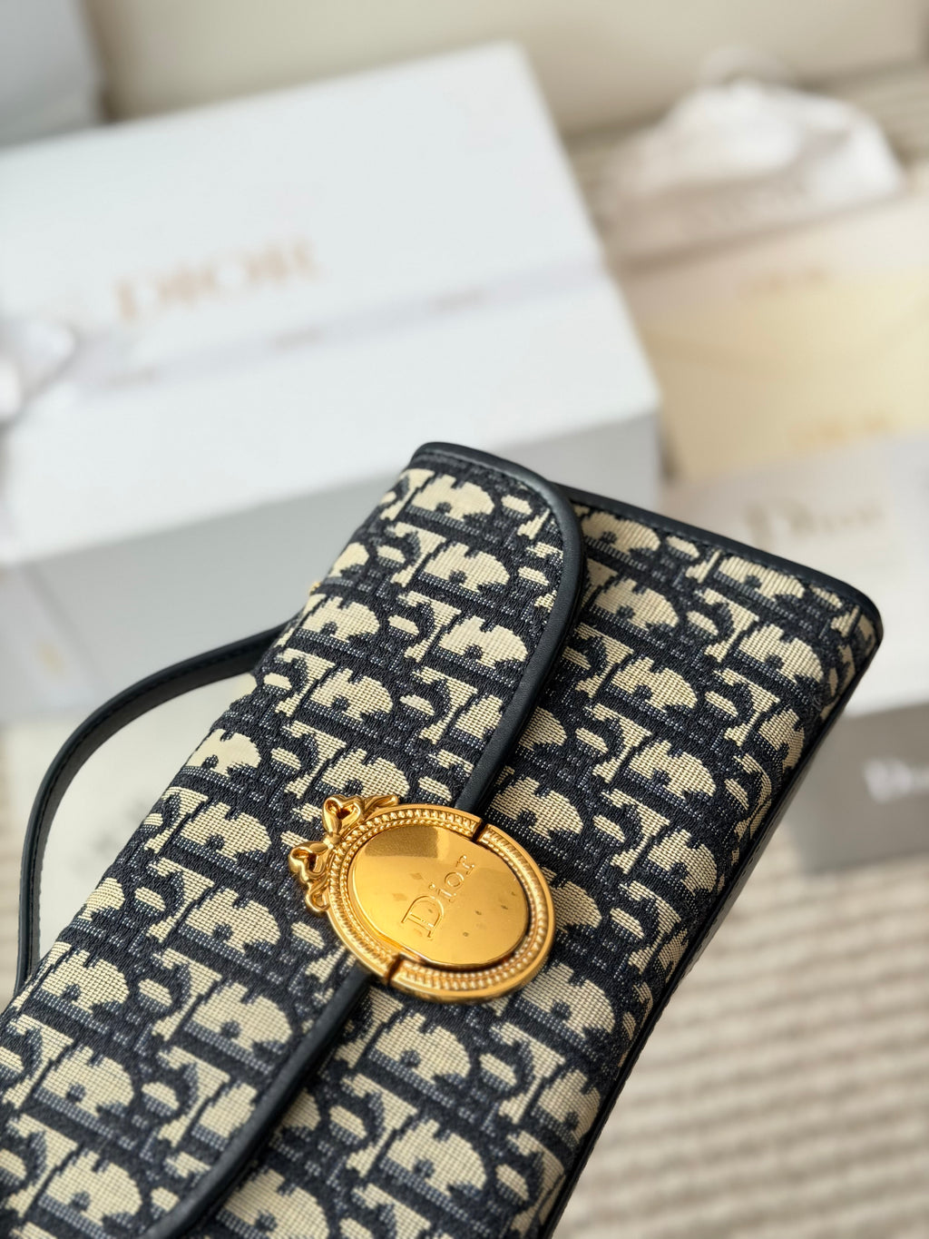 Monogram Flap Bag with Oval Clasp — view 3