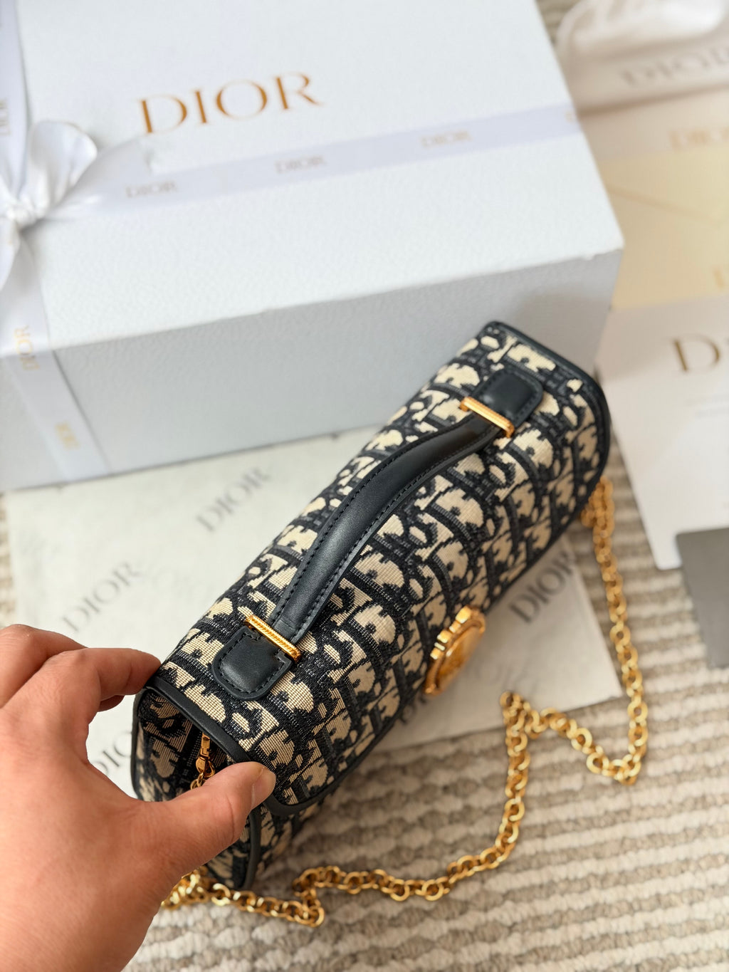 Monogram Flap Bag with Oval Clasp — view 4