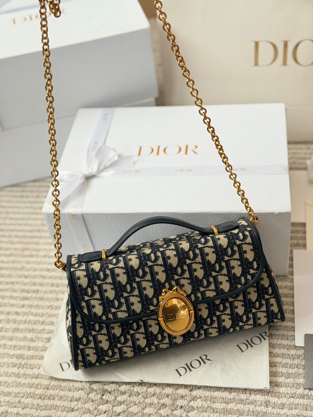 Monogram Flap Bag with Oval Clasp — view 8