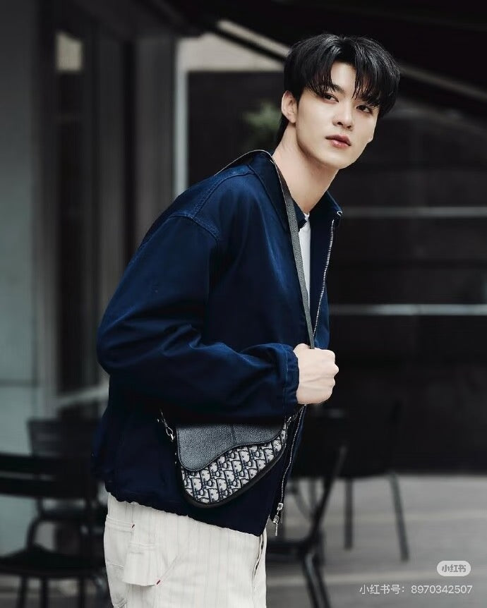 Monogram Saddle Shoulder Bag with Black Flap — view 2