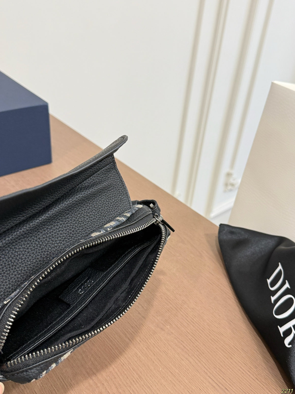 Monogram Saddle Shoulder Bag with Black Flap — view 9
