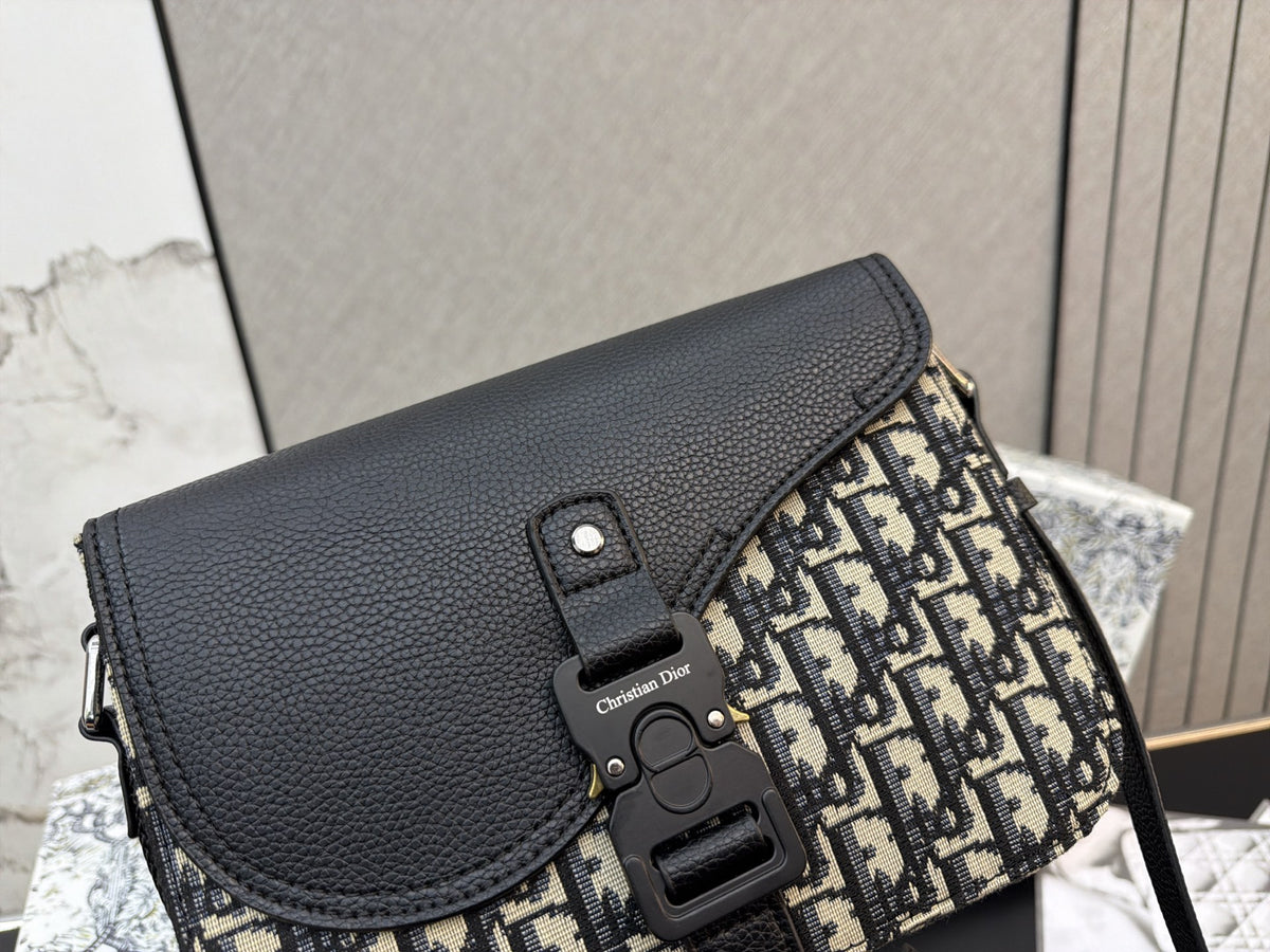 Buckle-Flap Saddle Crossbody Bag — view 4