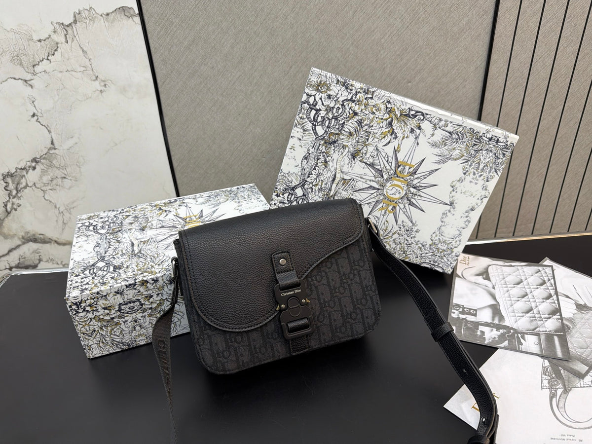 Buckle-Flap Saddle Crossbody Bag — view 5