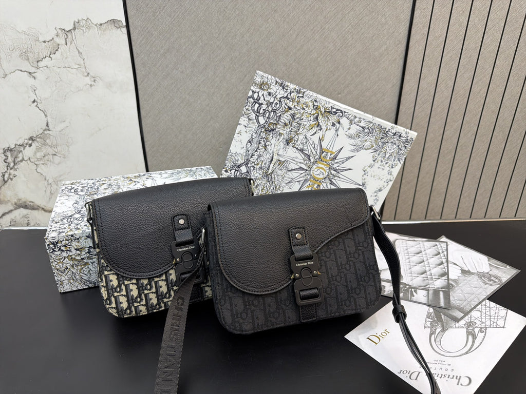Buckle-Flap Saddle Crossbody Bag — view 6