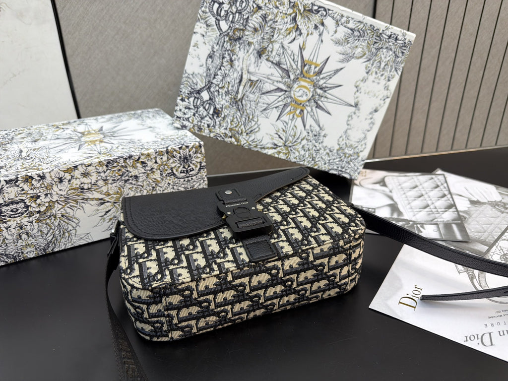 Buckle-Flap Saddle Crossbody Bag — view 7