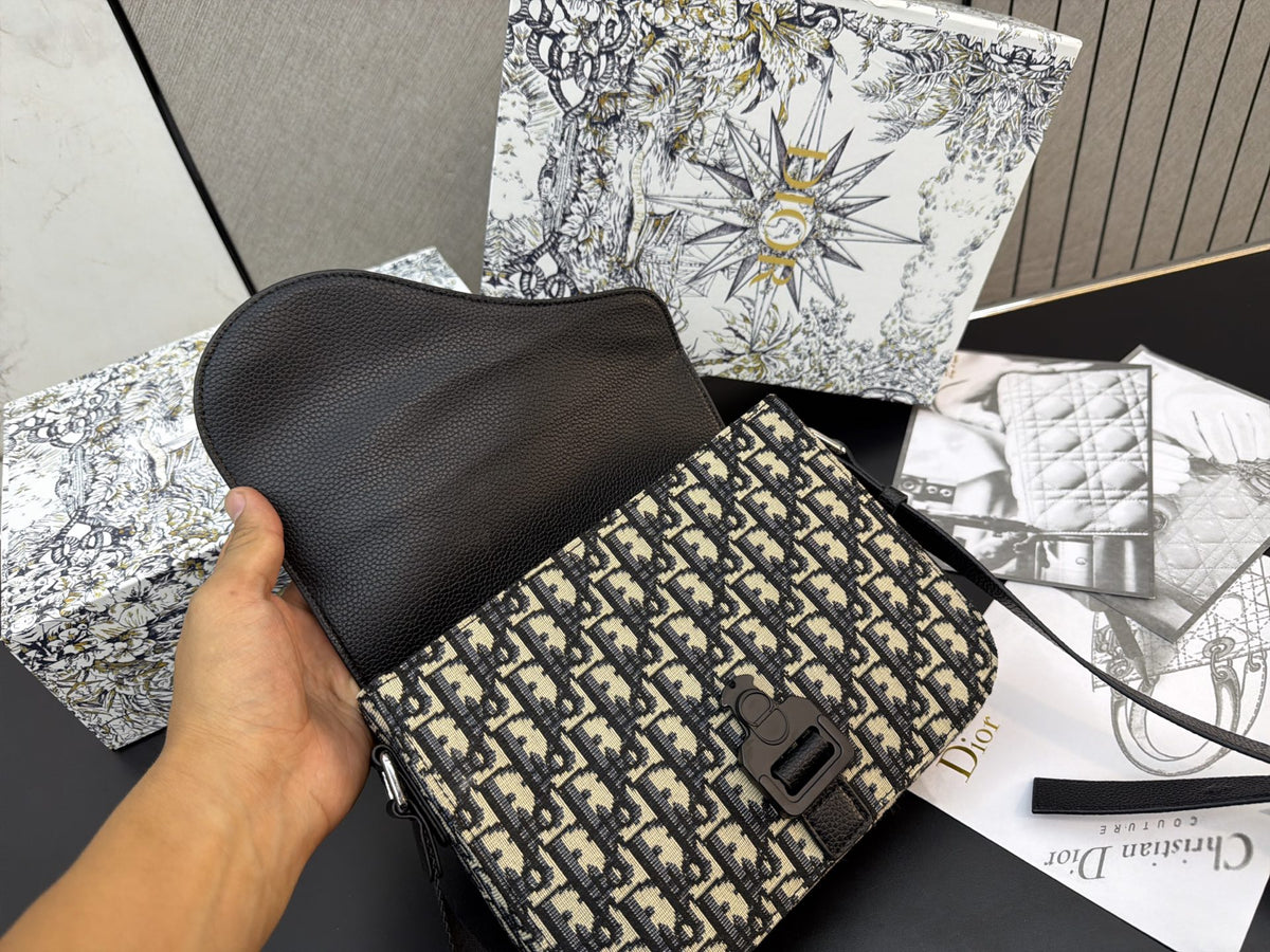 Buckle-Flap Saddle Crossbody Bag — view 9