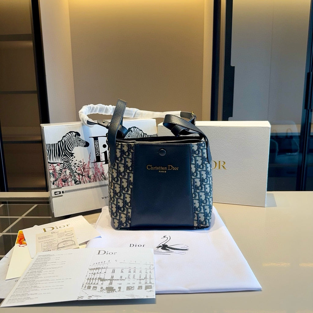 Monogram-Side Bucket Bag with Wide Strap — view 2