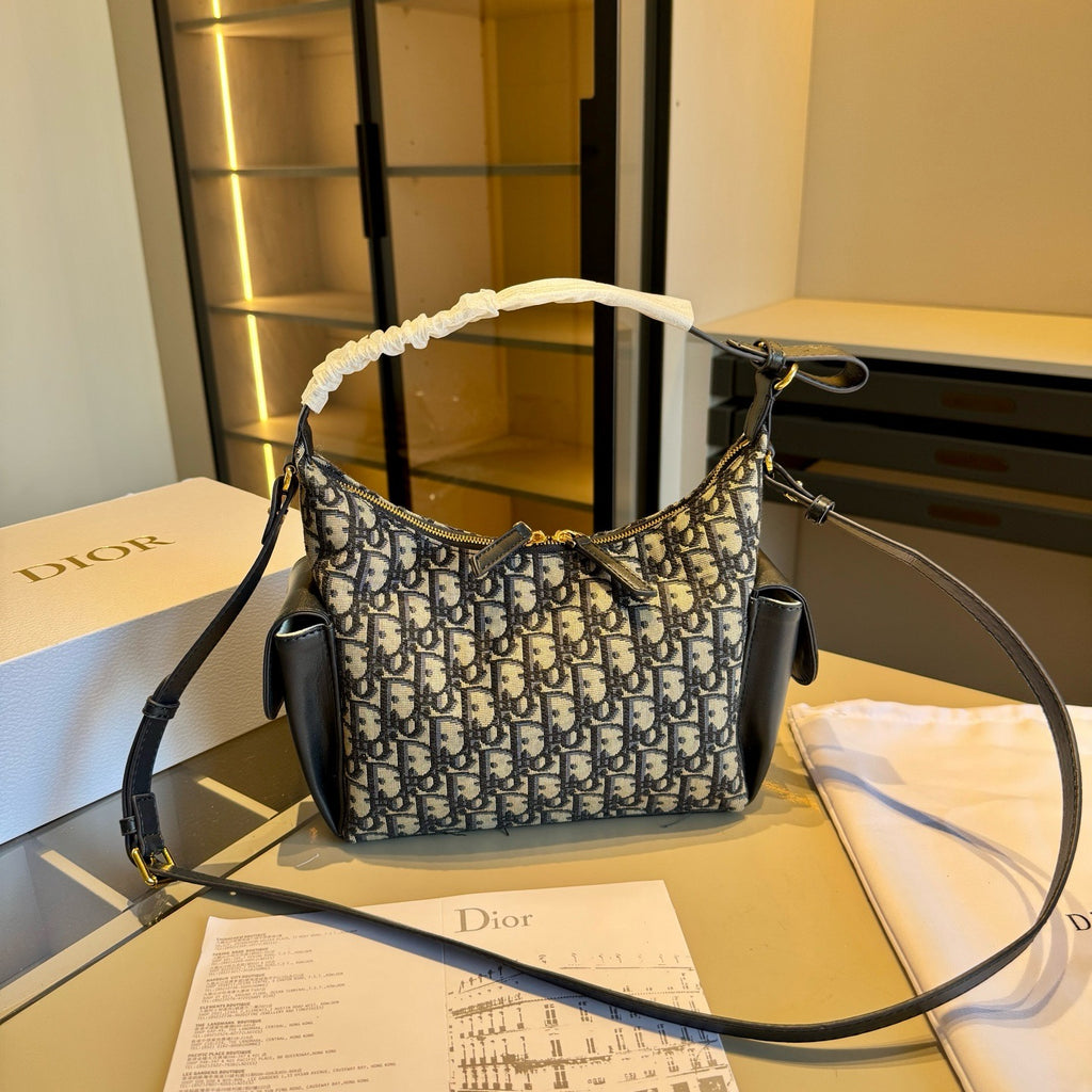 Monogram Zip Hobo with Leather Trim — view 2