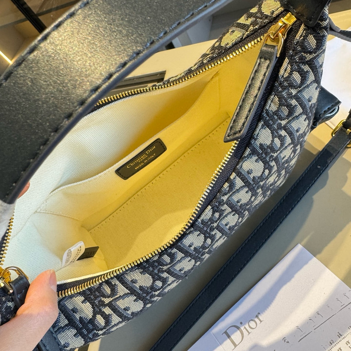 Monogram Zip Hobo with Leather Trim — view 4