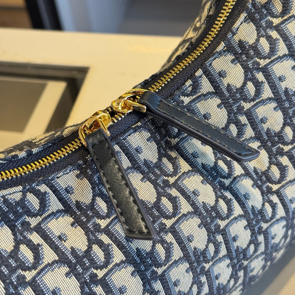 Monogram Zip Hobo with Leather Trim — view 5