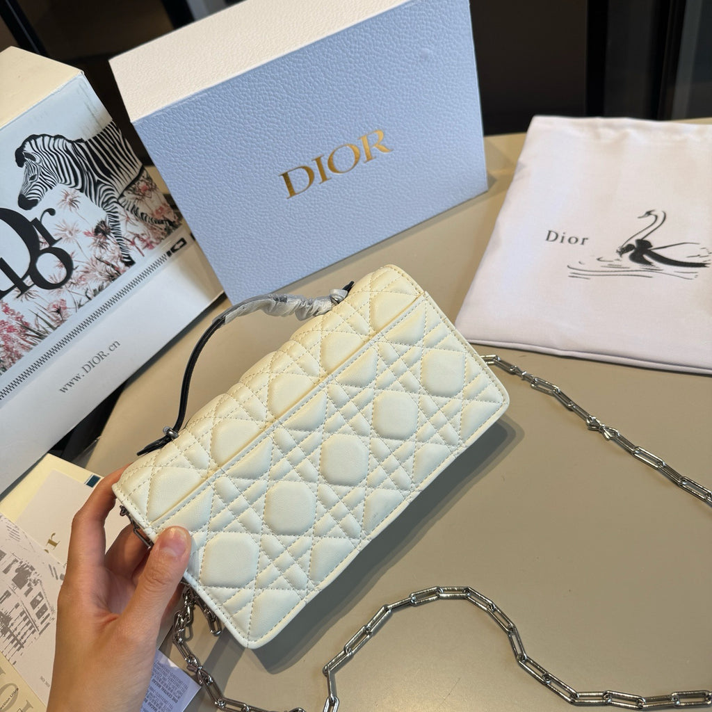 Quilted Chain Wallet with Bow Detail — view 2