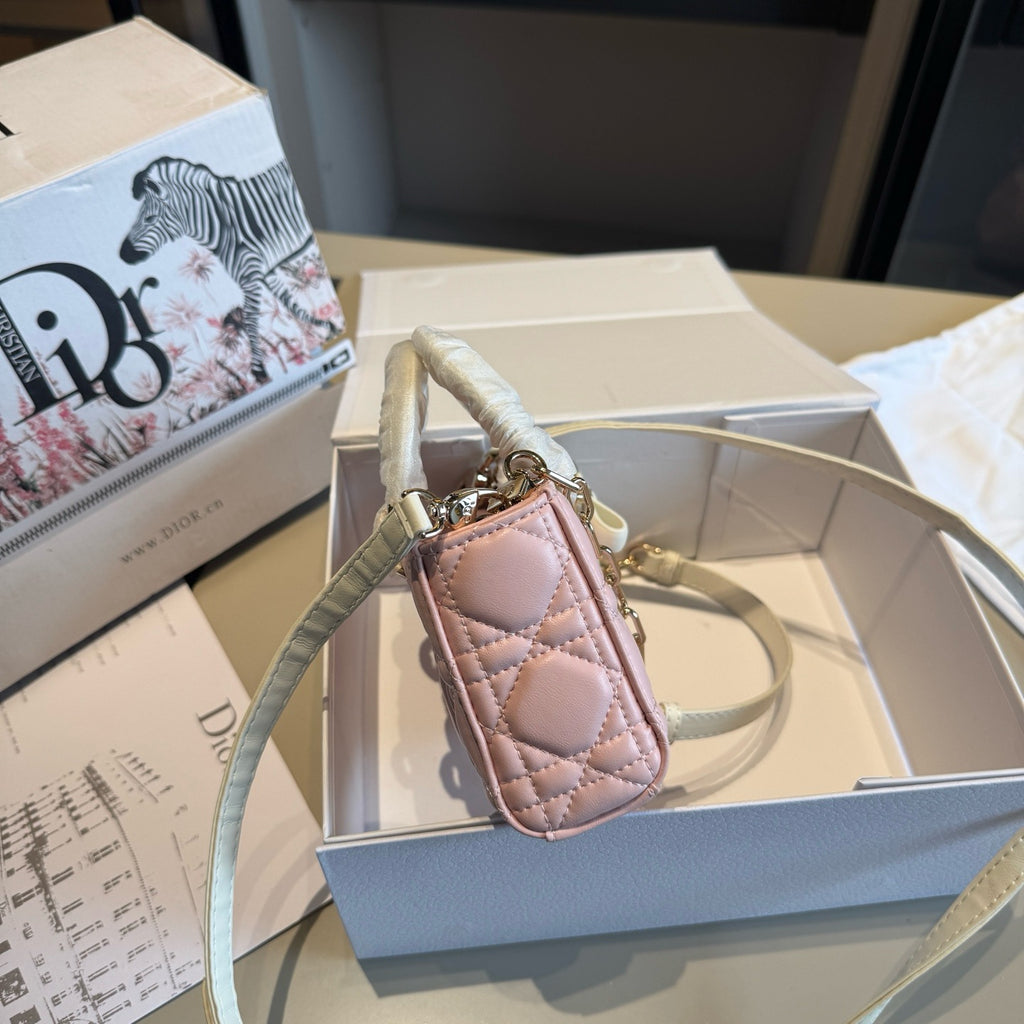 Two-Tone Quilted Mini Top-Handle Bag — view 2