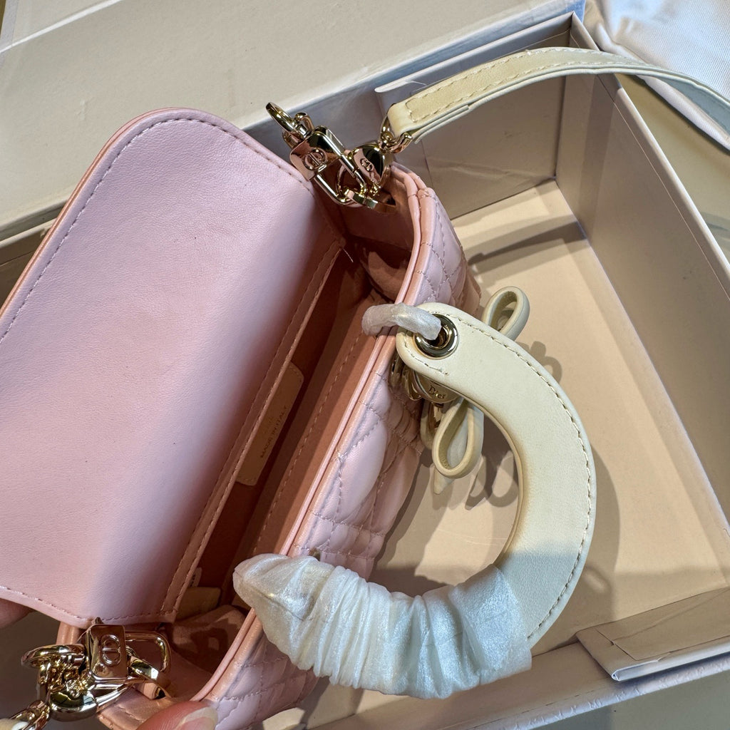 Two-Tone Quilted Mini Top-Handle Bag — view 4