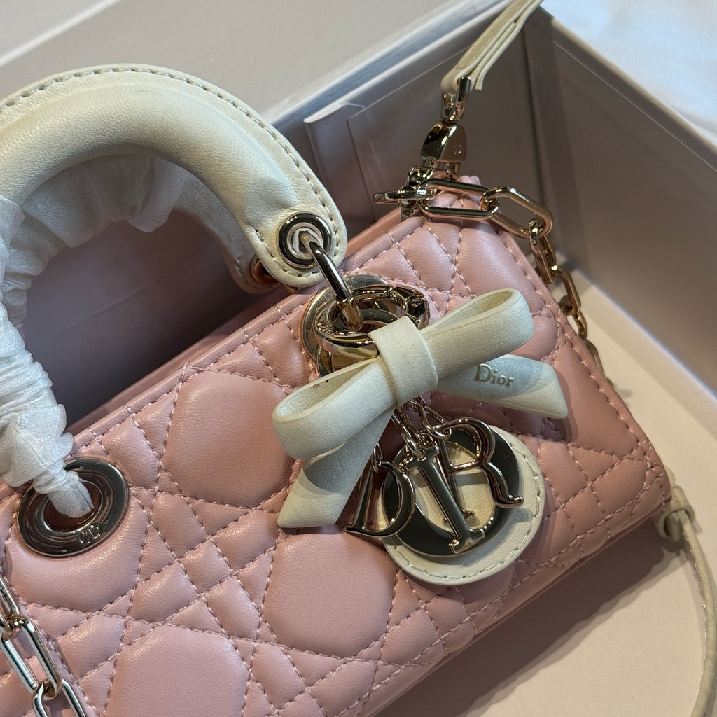 Two-Tone Quilted Mini Top-Handle Bag — view 8