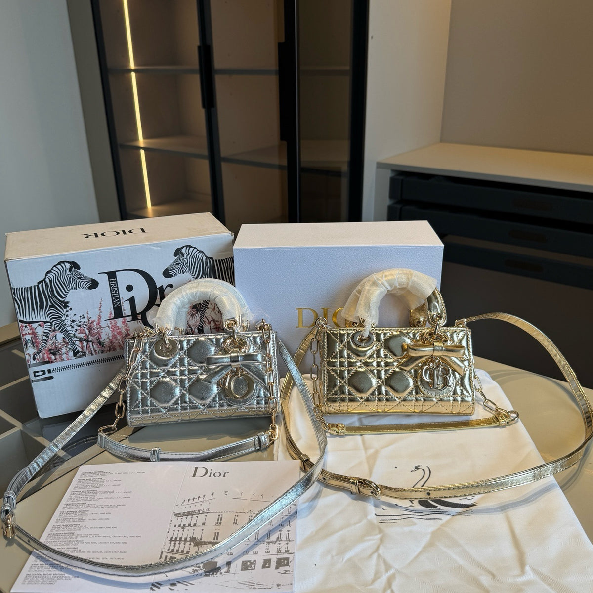 Metallic Quilted Mini Top-Handle Bag — view 4