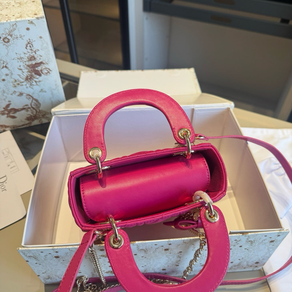 Quilted Mini Top-Handle Bag with Bow Charm — view 14