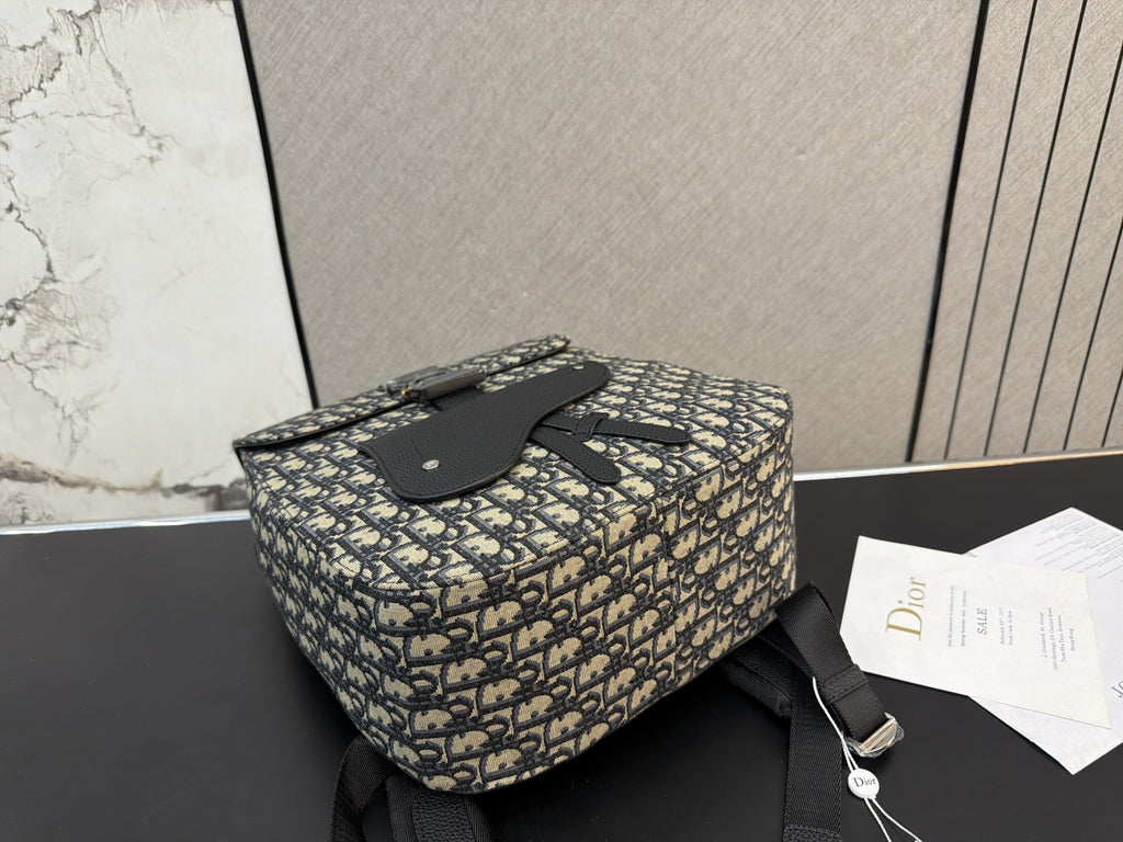 Monogram Buckle-Flap Backpack with Cutout Handle — view 8