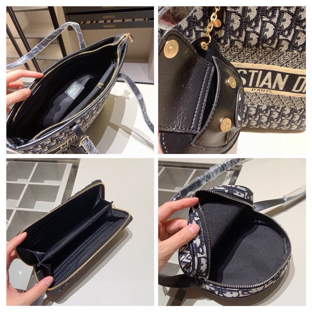 Monogram Tote and Round Crossbody Three-Piece Set — view 7