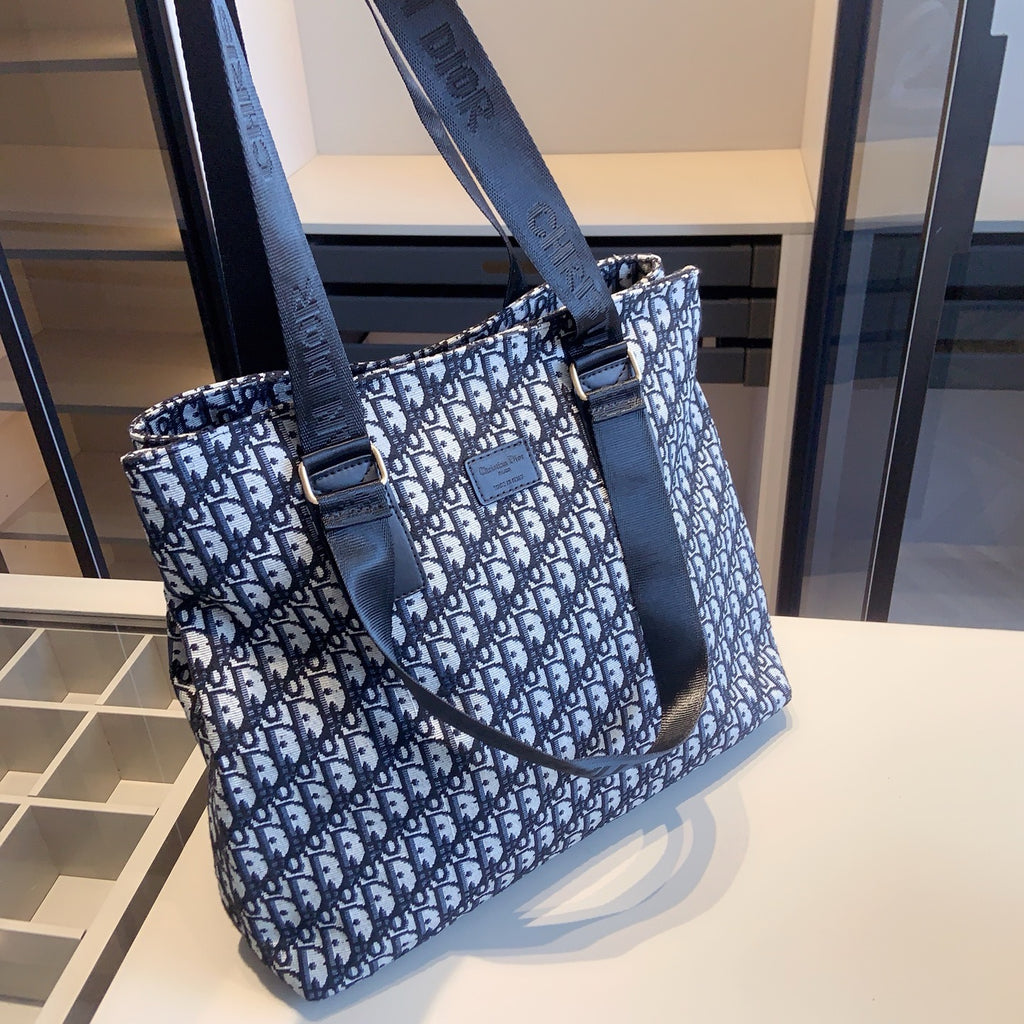 Navy Monogram Tote and Mini Backpack Set — view 4