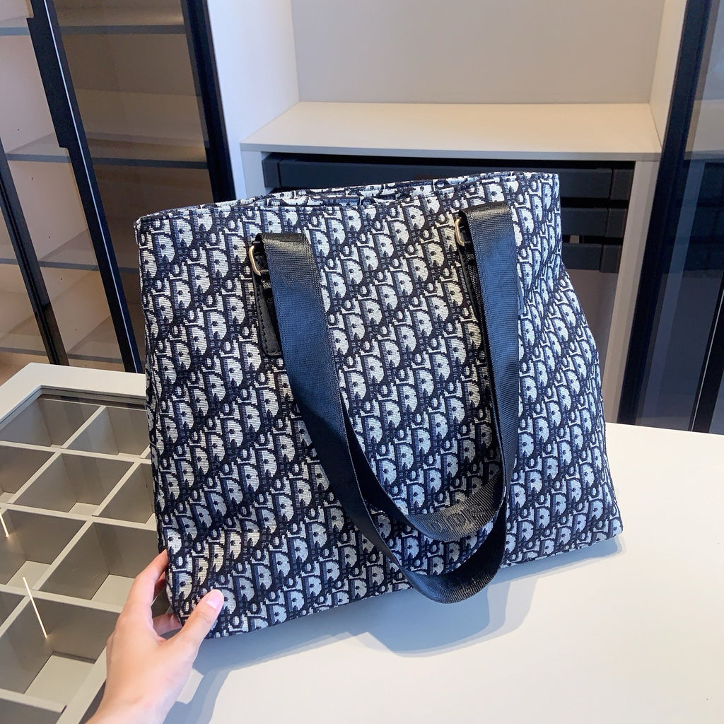 Navy Monogram Tote and Mini Backpack Set — view 5