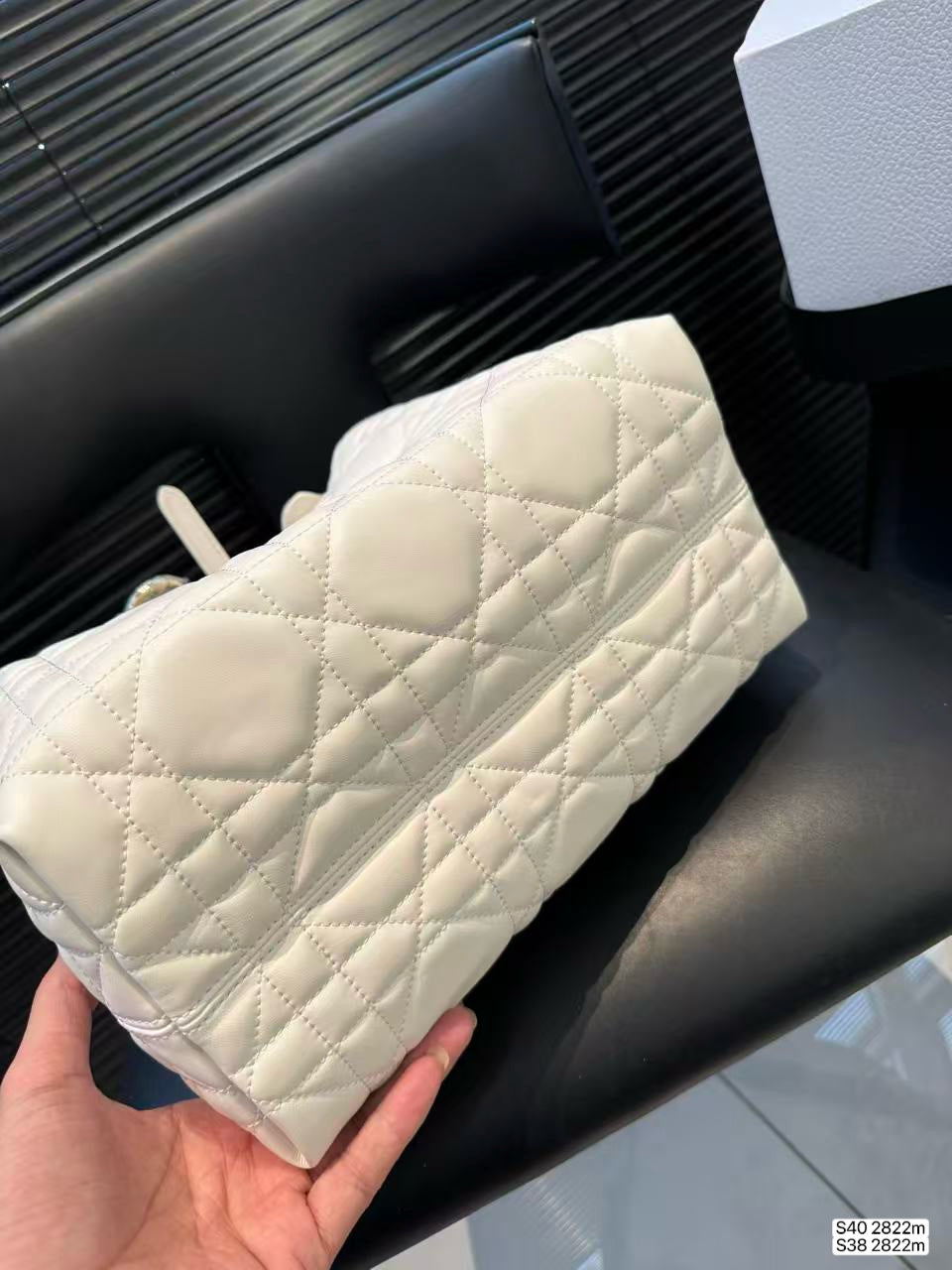 White Quilted Soft Tote with Organizer — view 1