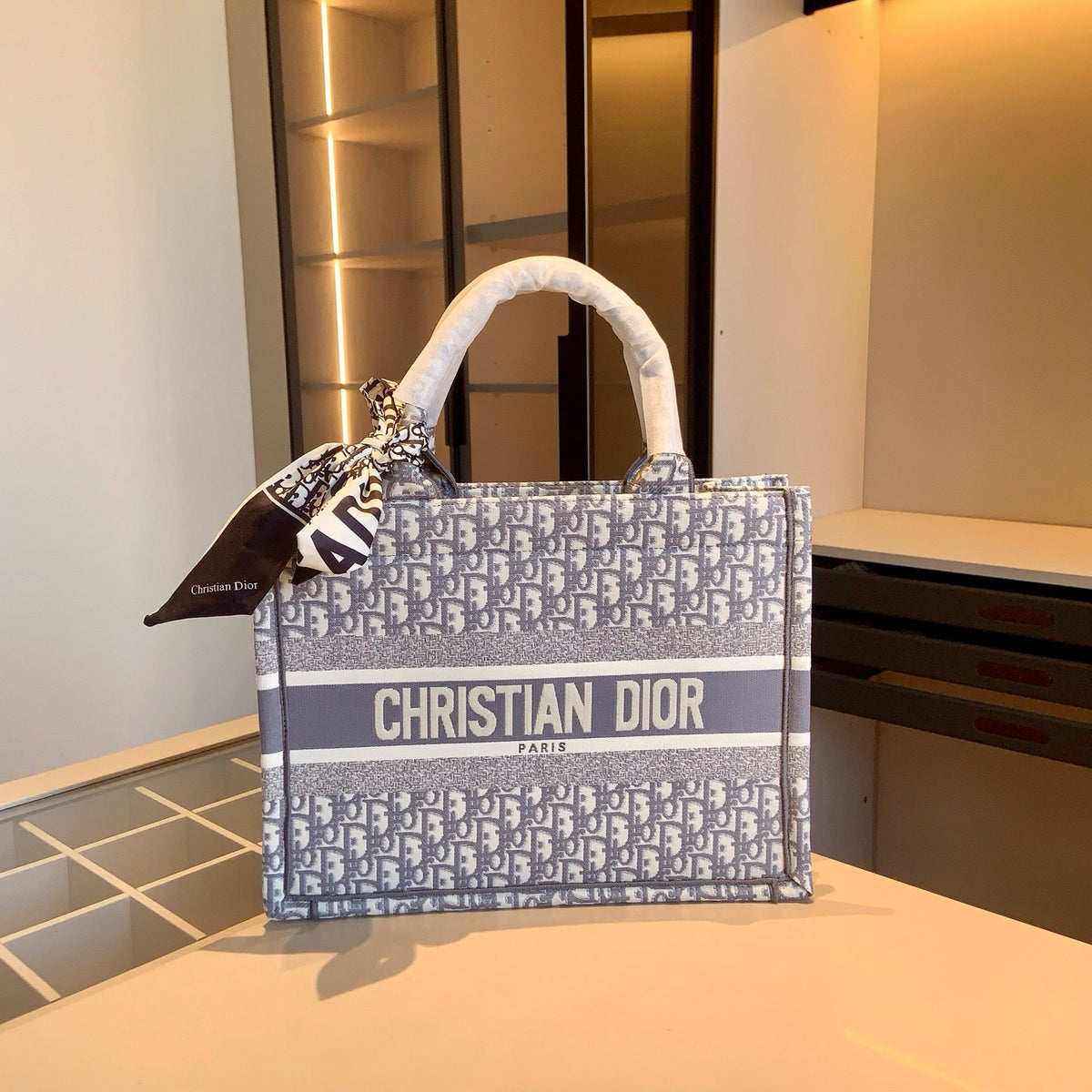 Grey Monogram Tote and Shoulder Bag Set — view 3