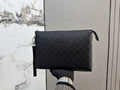 Black Embossed Monogram Zip Clutch — view 6