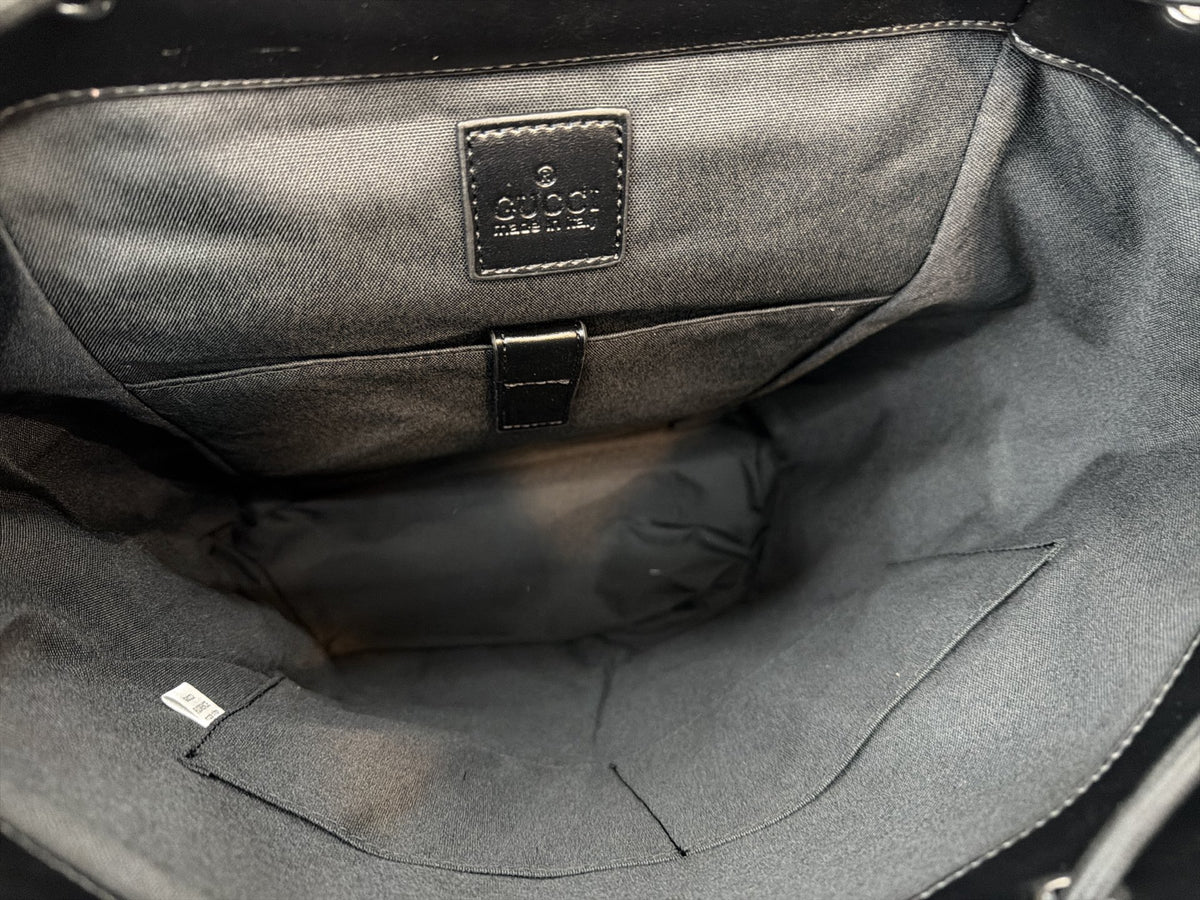 Beige Monogram Flap Backpack with Front Pockets — view 2