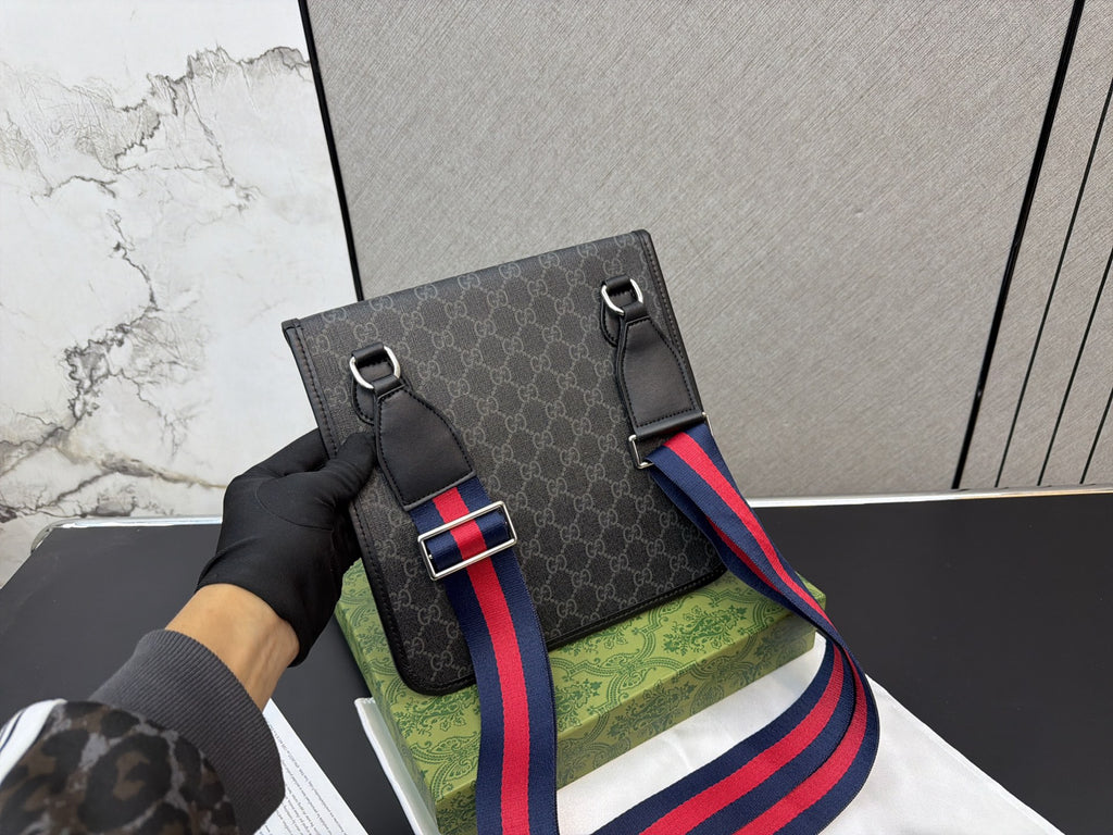Monogram Envelope Crossbody with Striped Strap — view 1