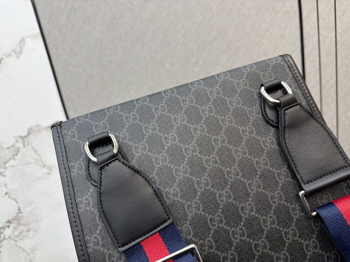 Monogram Envelope Crossbody with Striped Strap — view 3