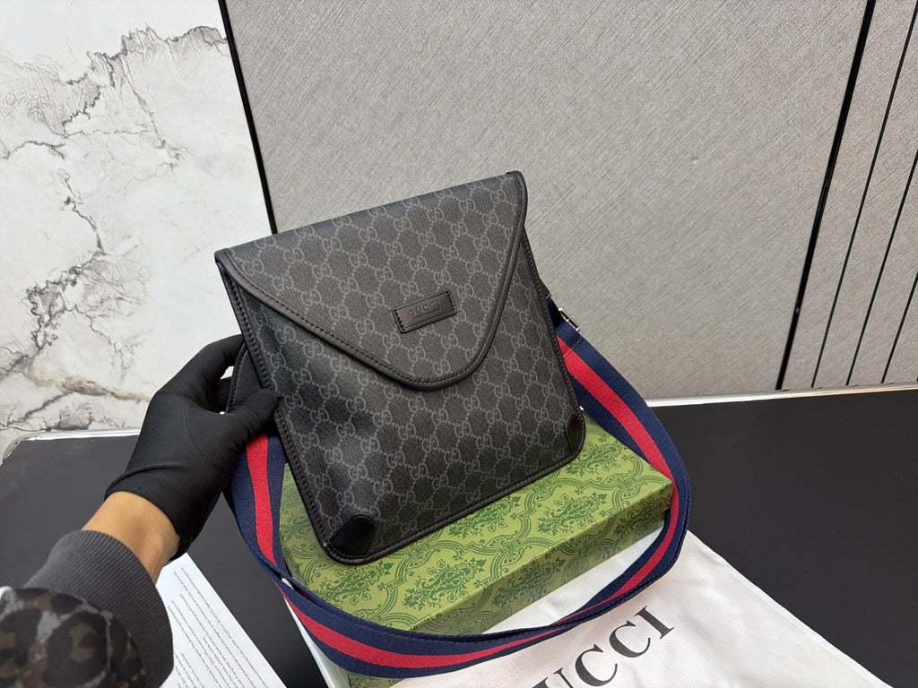 Monogram Envelope Crossbody with Striped Strap — view 4