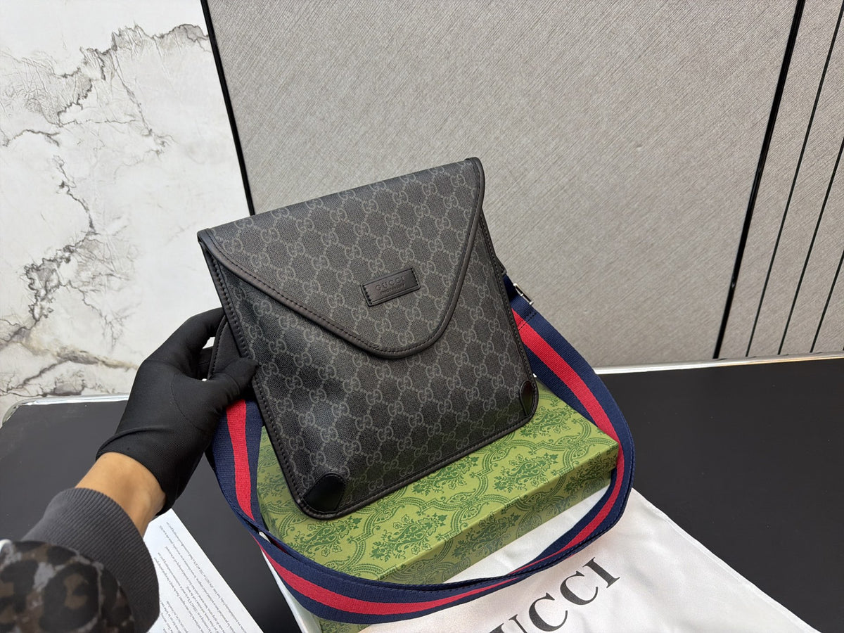 Monogram Envelope Crossbody with Striped Strap — view 4