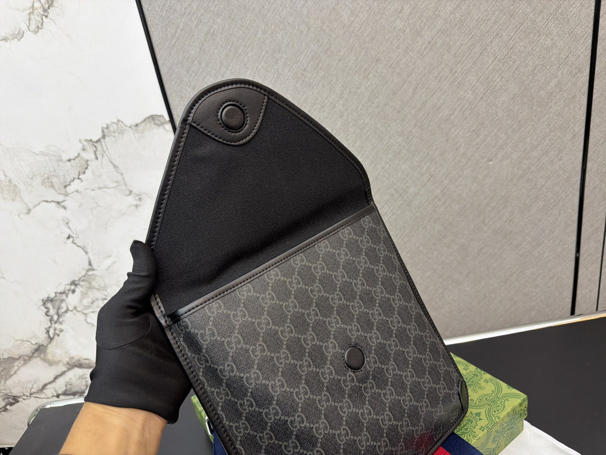 Monogram Envelope Crossbody with Striped Strap — view 7