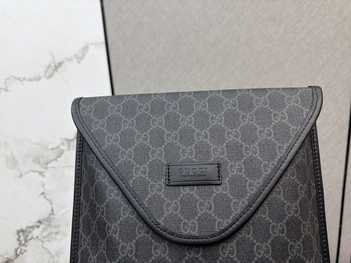Monogram Envelope Crossbody with Striped Strap — view 9