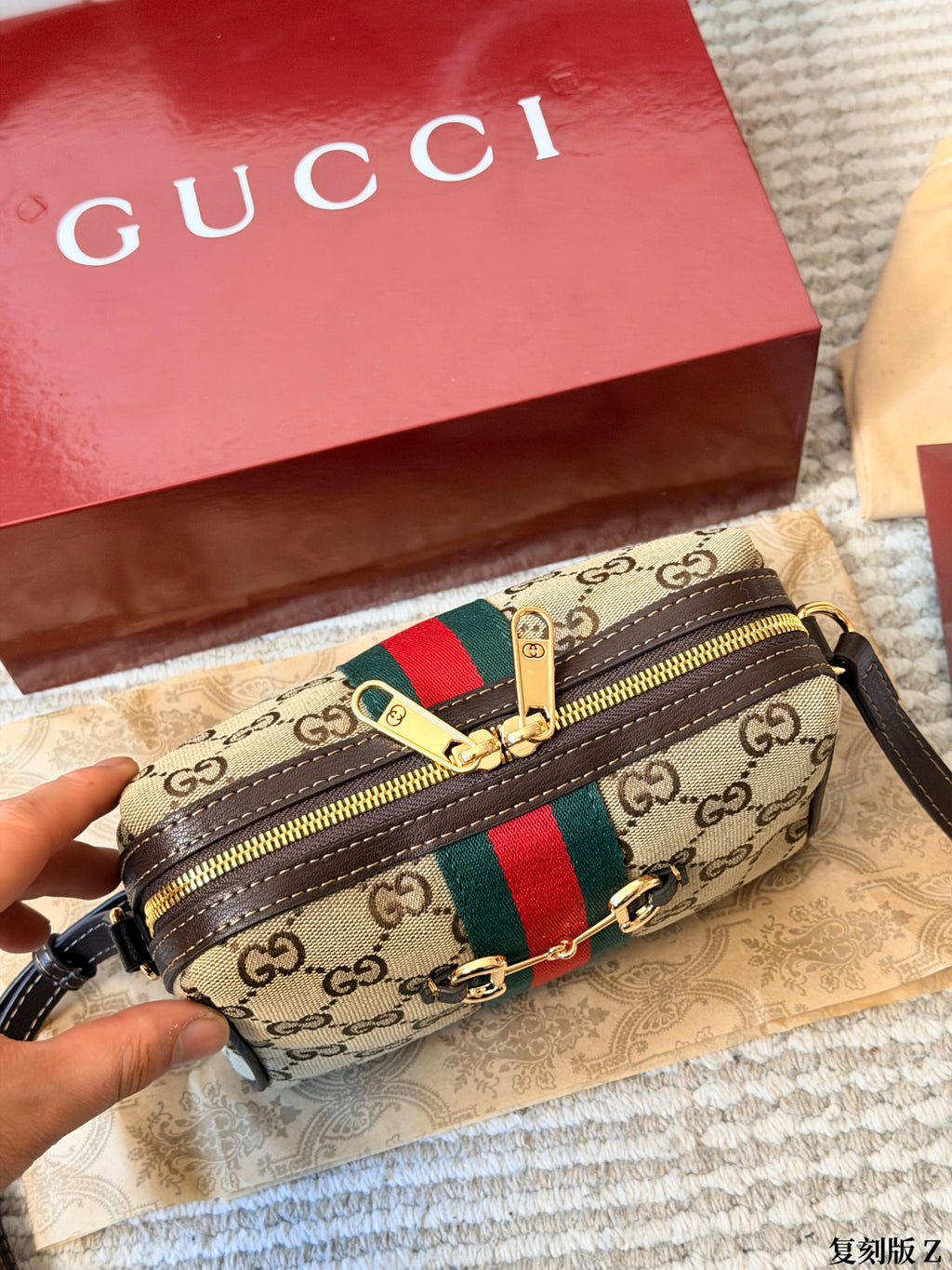 Monogram Camera Bag with Horsebit Detail — view 6