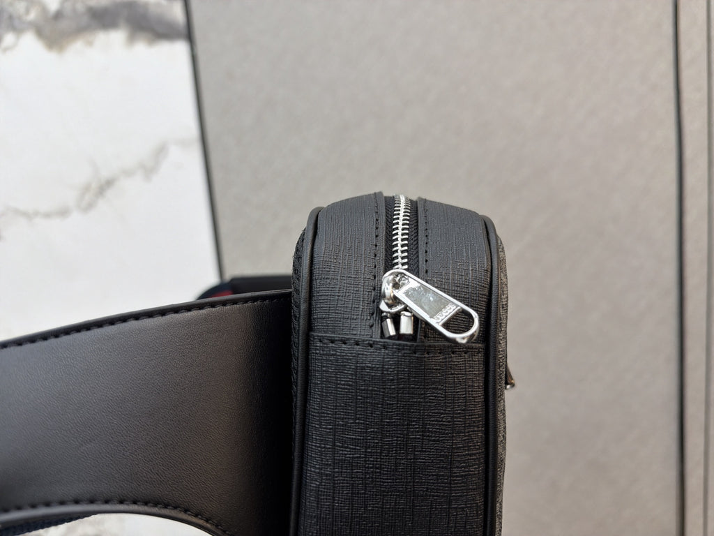 Charcoal Monogram Belt Bag with Front Zip — view 7