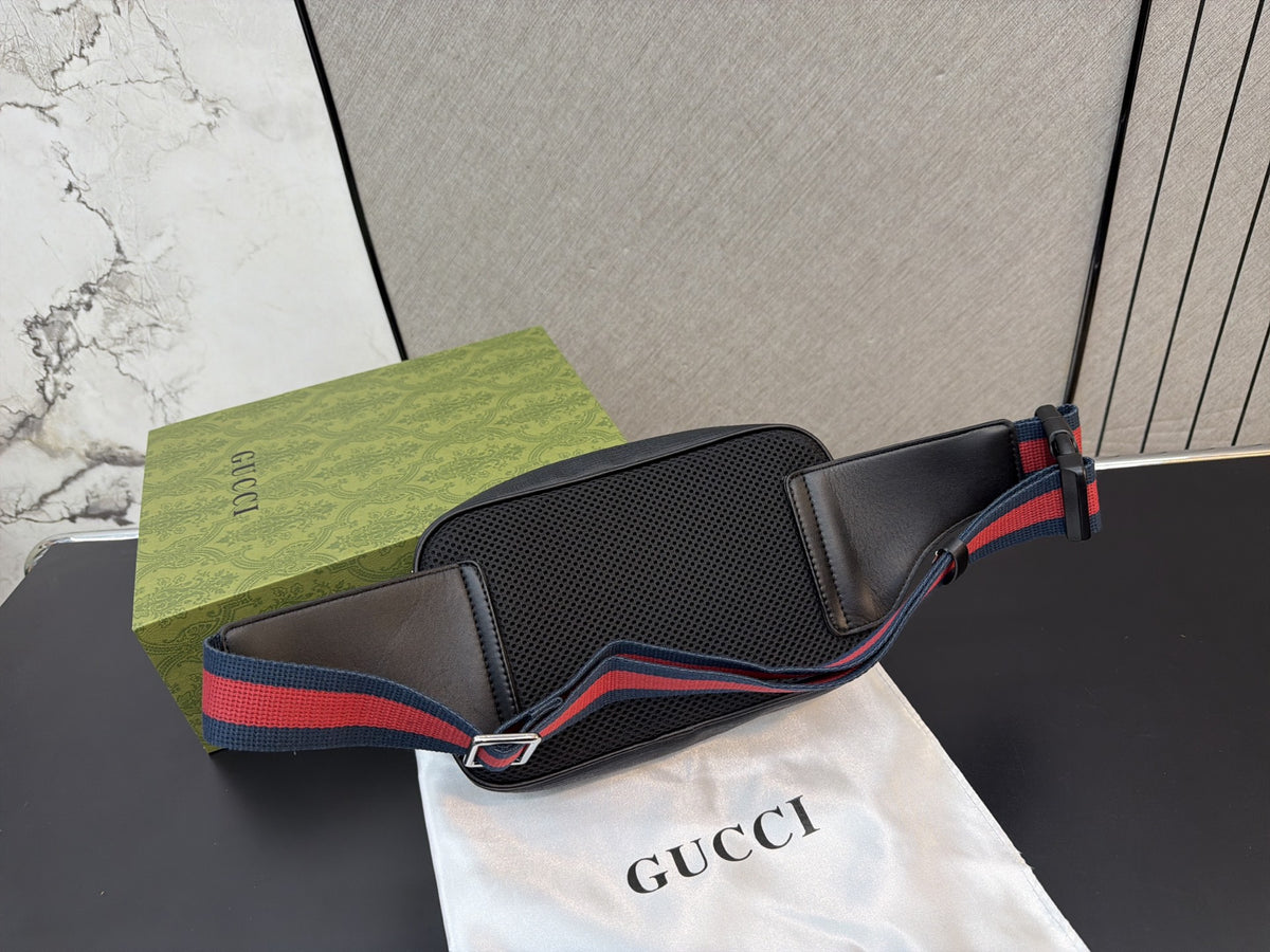 Charcoal Monogram Belt Bag with Front Zip — view 8