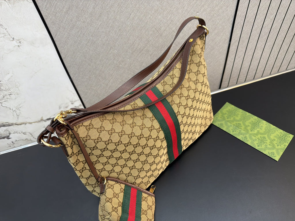 Monogram Shoulder Hobo with Matching Pouch — view 3