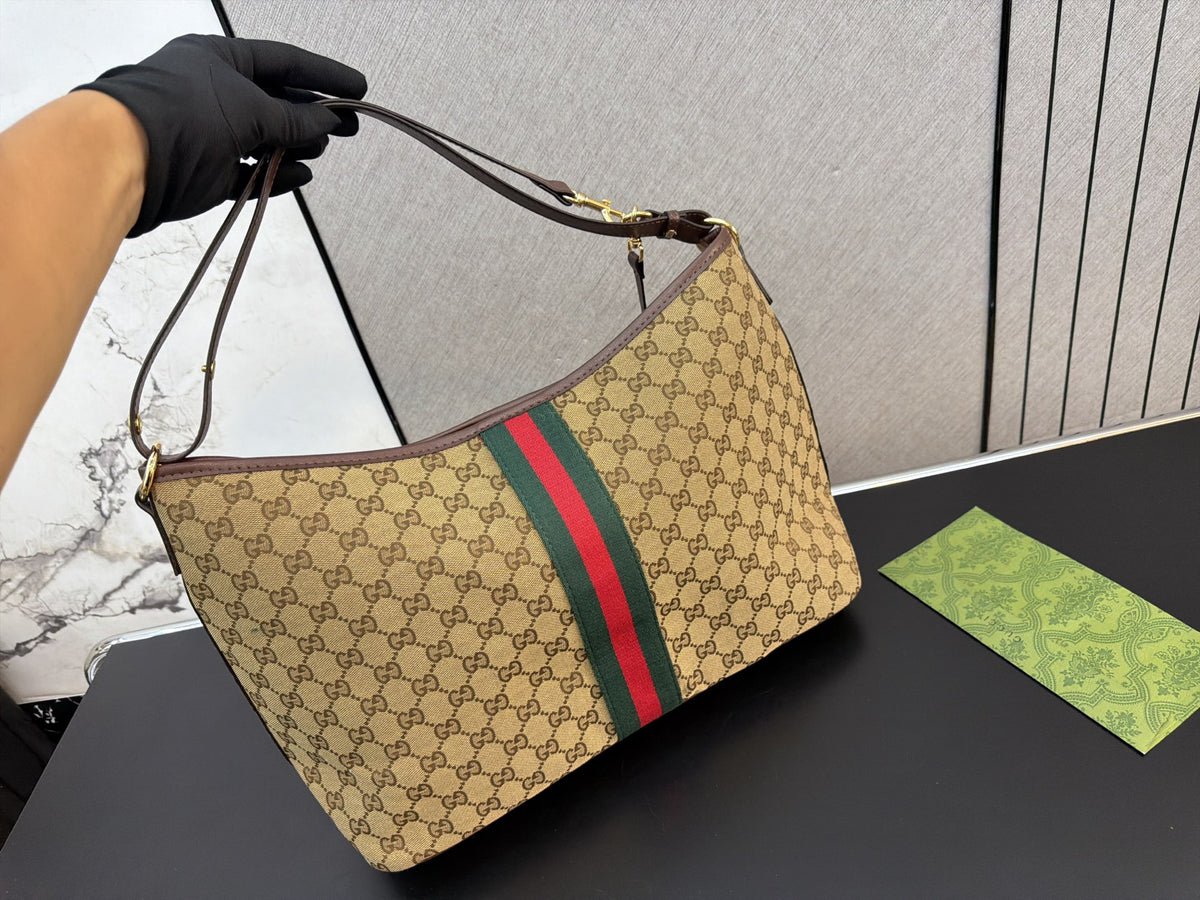 Monogram Shoulder Hobo with Matching Pouch — view 7