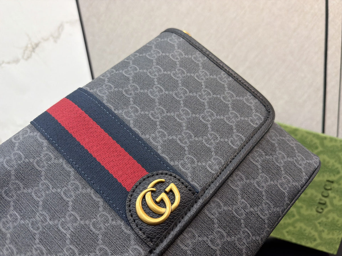 Monogram Flap Crossbody with Striped Front — view 3