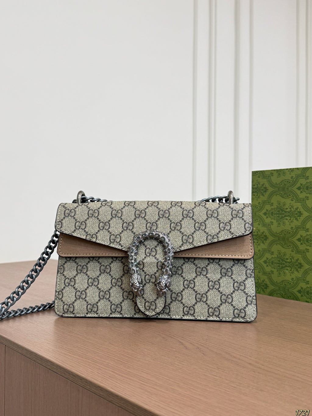 Monogram Chain Flap Bag with Crystal Clasp — view 2